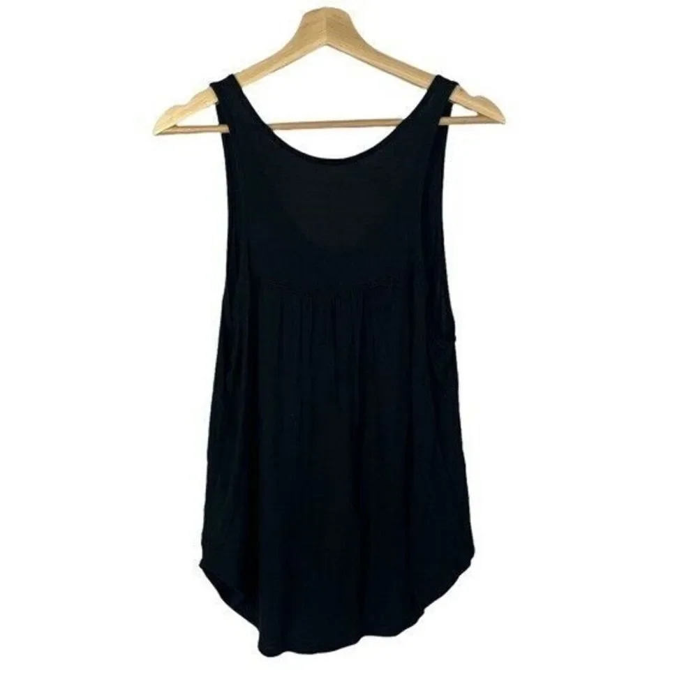 Merona Black Ladder Stitch Babydoll Tank Top L - Picture 2 of 3